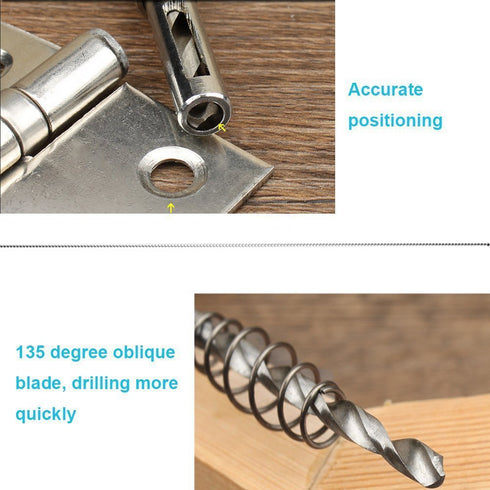 4Pcs Door Self-centering Hinge Drill, Window Hole Opening Center Drill Bit Hole Puncher Woodworking Tools 5/64'' 7/64'' 9/64'' 11/64''...