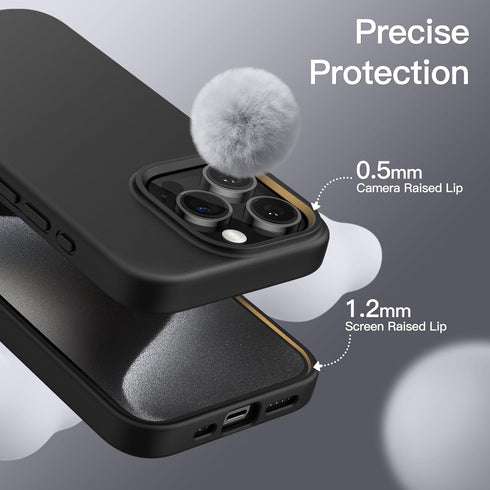 JETech Silicone Case for iPhone 15 Pro 6.1-Inch, Silky-Soft Touch Full-Body Protective Phone Case, Shockproof Cover (Black)......