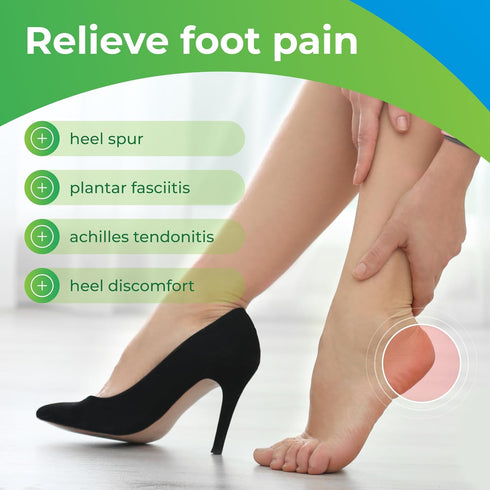 Gel Heel Pads - 2 Pcs Heel Cups for Heel pain, for Plantar Fasciitis Bone Spurs Pain Relief Protectors of Sore or Bruised Feet, Foot Pain Relief S...
