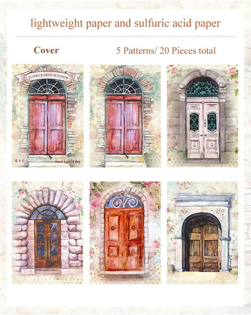 MAFELOE Scrapbook Supplies 6 Packs, 20 Pieces Each, Junk Journal Kit Decoupage Paper Scrapbook Paper Materials-Door&Window Flower...