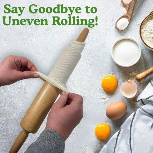 Regency Wraps Rolling Pin Cover for Non-Stick Dough Rolling, 100% Cotton Absorbs Excess Flour So Pastries Come out Light and Flakey, 15" Pack of 2...