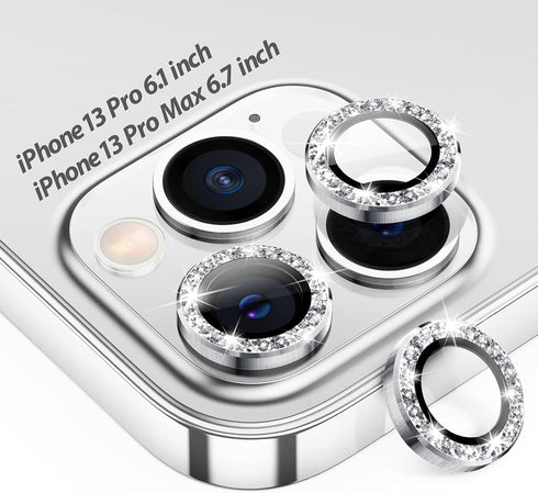 Tensea for iPhone 13 Pro - iPhone 13 Pro Max Camera Lens Protector, 9H Tempered Glass Camera Cover Screen Protector, Metal Individual Ring for iPh...