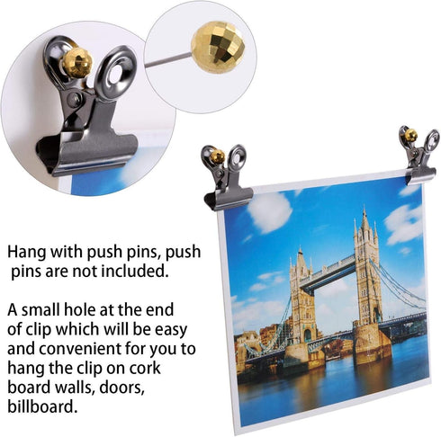 72Pcs Mini Bulldog Clip, Silver Stainless Steel File Money Binder Clips Clamps/Metal Food Bag Paper Clips for Paper Organizers, Photo Wall Decorat...