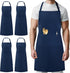 Syntus 4 Pack Adjustable Bib Apron Waterdrop Resistant with 2 Pockets Cooking Kitchen Aprons for Women Men Chef, Nautical Blue...