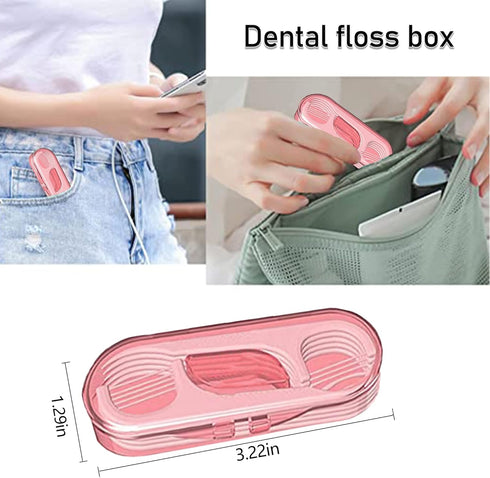 Flosser Dispenser Dental Floss Case Travel Floss Professional Toothpicks Sticks with Travel Case Superfine Floss Picks Dental Picks for Teeth Clea...