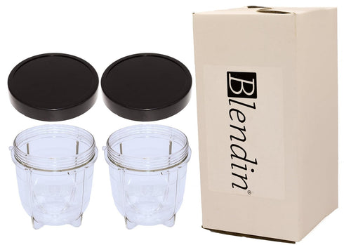 Blendin Replacement Short Cup with Stay Fresh Jar Lid, Compatible with Original Magic Bullet Blender Juicer 250W MB-1001, MB-1001B, MBR-1101, MBR-...