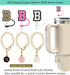?3 +3) 3PCS Nuozme Straw Cover 10mm For Stanley Tumbler Cup Reusable Straw Cap Topper with 3 Initial Letter Charms Accessories Name ID Personalize...