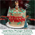 KALAIEN 3pcs Holly Leaf Plunger Cutter Fondant Baking Tools Cake Cookie Sugarcraft Decorating Mould...