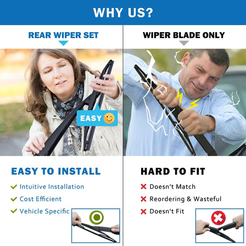 WTI Rear Wiper Arm Blade Set Compatible With Lexus RX330 2004-2006 / Compatible With Lexus RX350 2007-2009 WTI Rear Wiper Arm Blade Set...