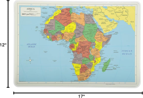 Painless Learning Africa Map Placemat, 12 x 17 1/2 inches...