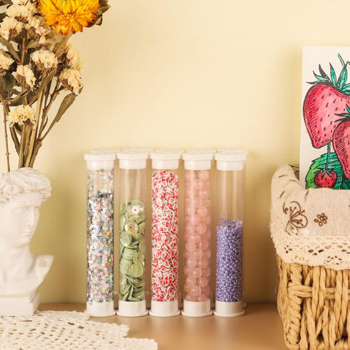 11Pcs large Clear Plastic Empty Tubes Storage With Clear Storage CaseTransparent Plastic Test Tube Container both ends Lid Tubes Bead Container an...