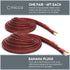 Micca 14 Gauge Pure Copper Speaker Wire, 6 Feet 2 Pack, Gold Plated Banana Plugs, Soldered Construction, Slim Design, 245 Strands, for Stereo or H...