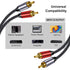 2RCA Cable Braided 6 ft: Hi-Fi Sound Double Layer Shielded Zinc Alloy Case Male 2rca Stereo Audio Cord for Home Theater, HDTV, Amplifiers, Hi-Fi S...