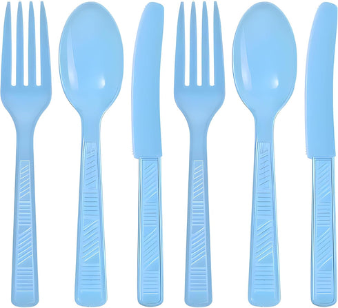 Party Dimensions, Light Blue 48 Count Cutlery Combo, 16 Servings...