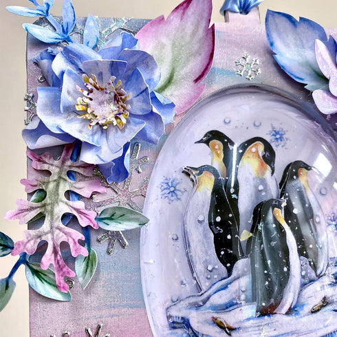 Katy Sue 'ICY Watercolour' Die-Cut/Paper Tole Flowers & Leaves. Contains 12 Letter Sized Sheets - 8 of Die Cut Flowers & 4 of Die Cut Leaves in Bl...