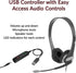 Cyber Acoustics Stereo Wired Headset (AC-204USB) – Quality Sound for Calls, USB or 3.5mm Connection, USB Control Module, Perfect for Call Center, ...