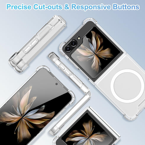 OOK Phone Case for Samsung Galaxy Z Flip 6 2024 (Wireless Charging Compatible) Soft TPU + Hard PC Anti-Scratch Reinforced Corners Shockproof Prote...
