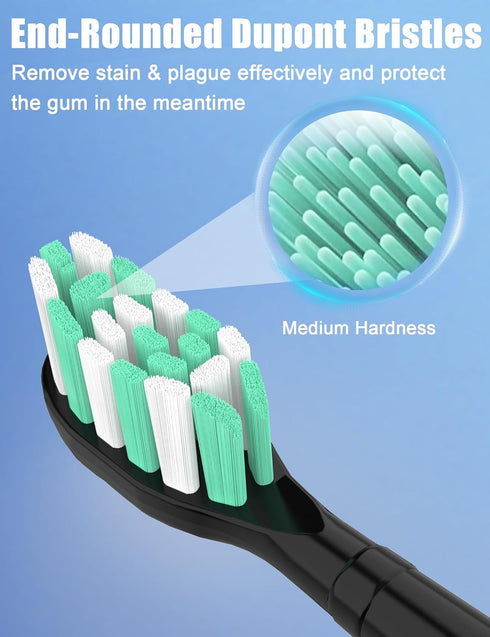 Toothbrush Replacement Brush Heads for Philips Sonicare, Electric Sonic Tooth Refill Head 4100 C1 C2 G2 Plaque Control, 10 Pack, Black...
