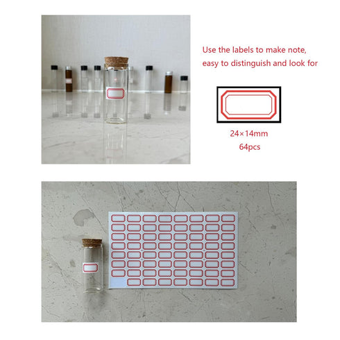 6PCS 30ml Glass Test Tubes with Cork Stoppers, 30 x 70mm Liquid Sample Vial, Clear Flat Test Tubes for Bath Salt, Candy Storage, Scientific Experi...