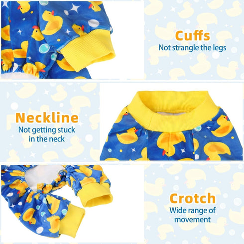 PUPTECK Soft Fleece Dog Pajamas for Small Medium Dogs, Adorable Puppy Sweaters Clothes Jumpsuit Pjs, Lightweight Cat Coat Pet Apparel, Blue, S...