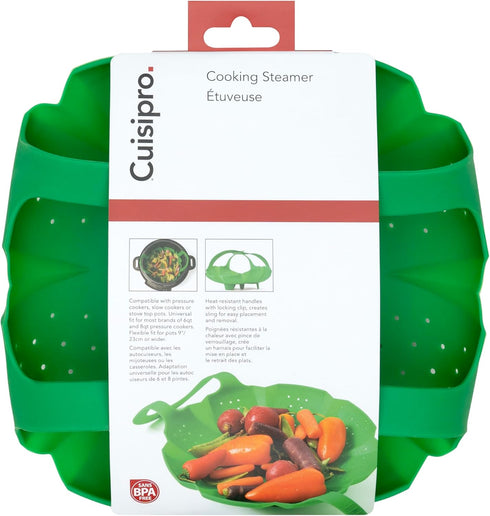 Cuisipro Silicone Vegetable Steamer, 16 x 9 x 3in, Green...