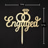 Engagement Cake Topper- Engagement Wedding Party Decorations (Gold)...