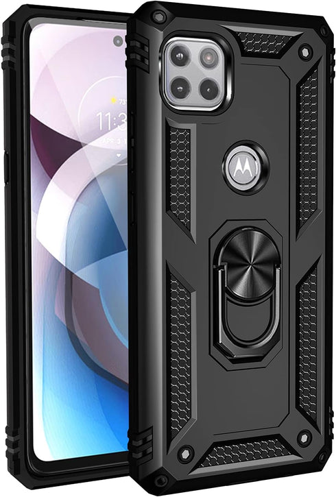 Military Grade Drop Impact for Moto One 5G Ace Case Motorola One 5G Ace G 5G Case 360 Metal Rotating Ring Kickstand Holder Armor Heavy Duty Shockp...