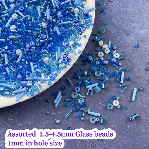 90g Mix Glass Seed Beads Tube Beads Bugle Beads,3000pcs Glass Bulk Spacer Beads Multi Size 1.5-4.5mm Glass Beads Kit for Jewelry Making DIY Craft ...
