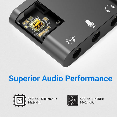 Cubilux USB C to 3.5mm Adapter for Live Streaming/Recording, USB C to TRRS Microphone Splitter for Laptop, Recording Adapter with Line-in & Mic-in...