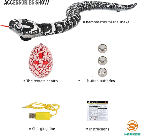 Remote Control Snake Toy RC&Robot Electric Snake Toy Fast Moving of Fake Rattlesnake Christmas Halloween Toys Party Favor Gifts Joke Prank for Kid...