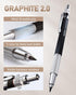 Nicpro 35PCS Art Mechanical Pencil Set, 3 PCS Metal Drafting Pencil 0.5 mm & 0.7 mm & 0.9 mm & 3 PCS 2mm Lead Holder (6B 4B 2B HB 2H 4H Colors) Fo...