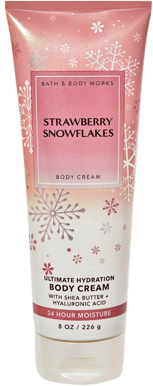 Bath & Body Works Strawberry Snowflakes Ultimate Hydration Body Cream Gift Set For Women, 8 Fl Oz (Strawberry Snowflakes)...