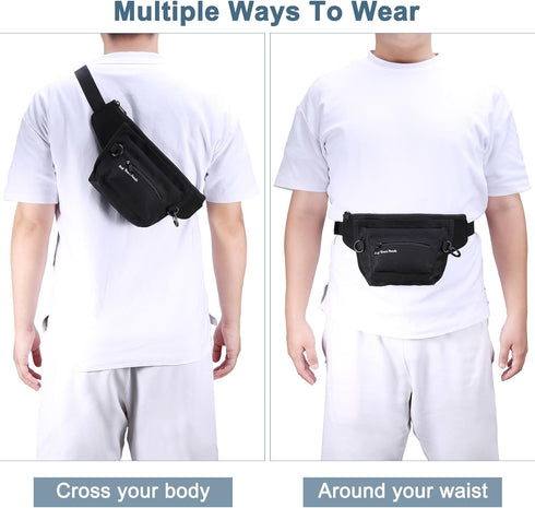 Newest Dog Treat Training Pouch, Dog Food Bag, Dog Treat Bag Magnetic Closure, Pet Training Bag for Puppy Training (Black - with 2 Zip Pockets)...