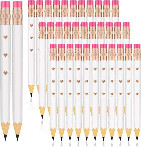 36 Pieces Bridal Shower Pencils Golf Pencils with Erasers Half Pencils Pre Sharpened 4 Inch Wedding Pencils 2 HB Mini Hexagon Pencils for Kids Bab...