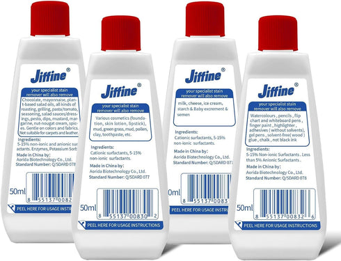 4 Pack 50ML 1.7 Fl Oz Stain Remover Clean Up Combo Set Spot for Various cosmetics,Fat &Oil,Marker & Ink,Blood & Protein...