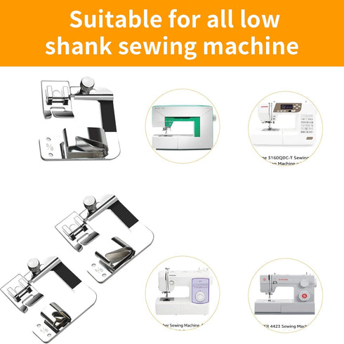 ANYQOO 3 Sizes Rolled Hem Pressure Foot Sewing Machine Presser Foot Hemmer Foot Set (1/2 Inch, 3/4 Inch, 1 Inch) for Singer, Brother, Janome and O...