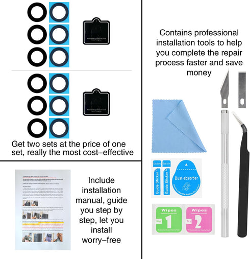 2PCS Galaxy A34 Back Rear Camera Lens Glass Replacement, ASDAWN Back Lens Glass for Samsung Galaxy A34 6.6 inches All Carriers with Free Lens Film...