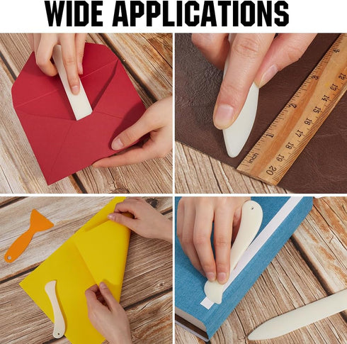 GORGECRAFT 2 Sets Bone Folder Paper Creaser Set Folding Scoring Burnishing Crafting Scrapbooking Origami Tools with 2pcs Scrapper for DIY Bookbind...