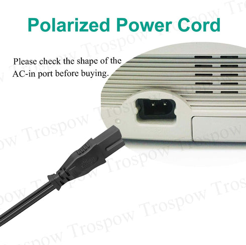 8.2ft Power Cord Replacement for Vizio E43-C2 E40-C2 E50-C1 E48-C2 E55-C1 E60-C3 E55-C2 TV 2 Prong Polarized Power Cord Ac Cable...