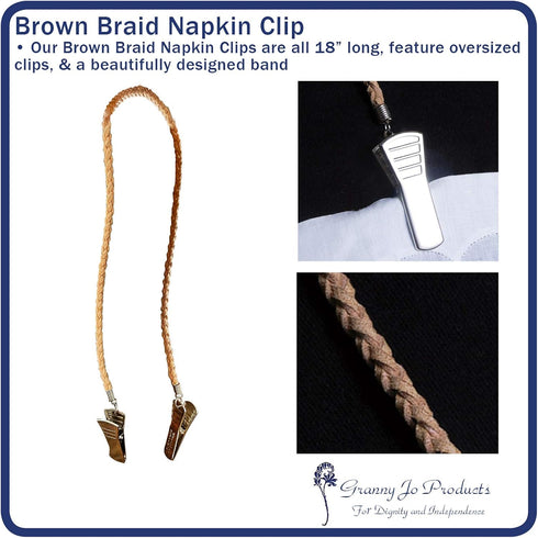 Granny Jo Products Braid Napkin Clip, Brown...