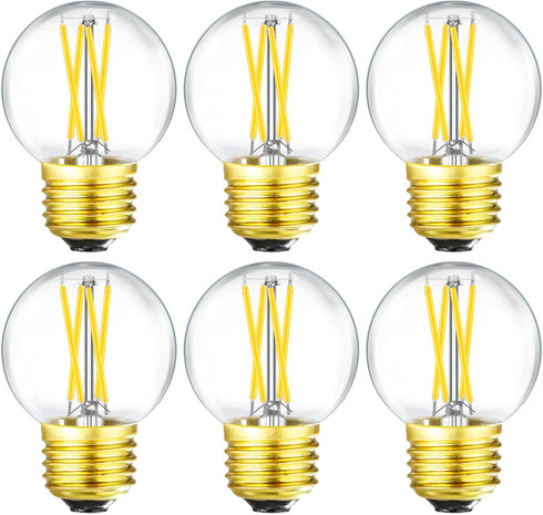 Leools Dimmable E26 LED Bulb 4W Equal E26 40 Watt Light Bulb,E26 Globe Edison Light Bulbs,Daylight 4000K G16.5 Light Bulb led for Pendant,Chandeli...
