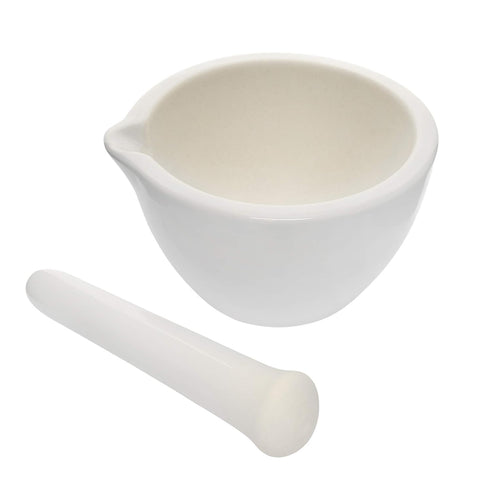 EISCO Porcelain Mortar & Pestle Set, 2oz (60ml) - Unglazed Grinding Surface - Excellent for Kitchen or Laboratory - Grinds Powdered Chemicals, Her...