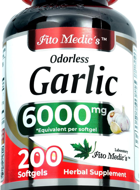 Lab | garlic pills |6000 mg Equivalent | 200 softgels | organic garlic | 200 capsules | garlic supplements | garlic | odorless garlic | garlic ext...