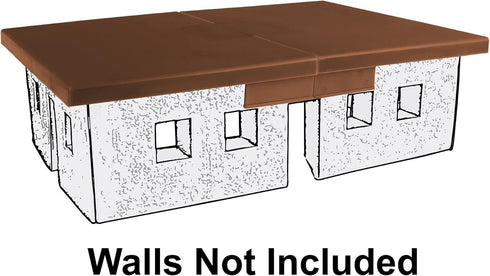 BMC WW2 Blockhouse Roof - Brown Plastic Army Men Playset Building Accessory...
