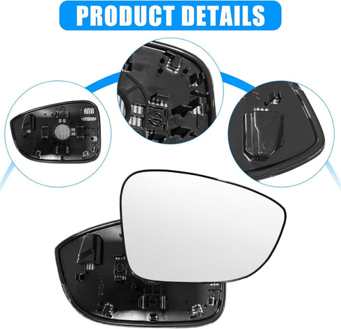 Compatible With Honda Accord 2018 2019 2020 2021 2022 Passenger Right Side Mirror Glass Replacement, Heated Side Rearview Mirror with Backing Plat...