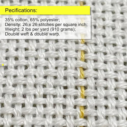 45" x 45" Large Primary Tufting Cloth with Yellow Marked Lines for Tufting Gun, Monks Cloth for Rug Making Kit – Includes 1 Yarn Threader & 2 Glue...