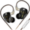 KZ DQS Dynamic Driver Semi-Open HiFi Sound in-Ear Headphones/Earphones/Earbuds, KZ Extra Bassy Drummer in Ear Monitor Headset (Black, with Microph...