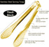 4 Pack Buffet Tongs,Stainless Steel Serving Tongs Serving Utensils Gold(7Inch,9.1Inch)...