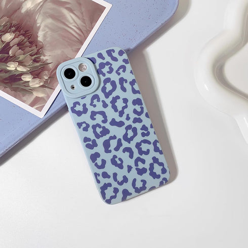 Compatible for iPhone 13 Case Cute Cool Leopard Print Design for Girls Women Soft TPU Shockproof Protective Girly for iPhone 13-Blue...