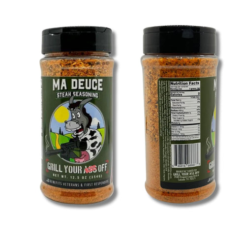 Ma Deuce Steak Seasoning by Grill Your As Off - BBQ & Grill Seasoning, Best on Steaks, Burgers, and Meats - Dry Rub - 100% Veteran Owned - USA Mad...